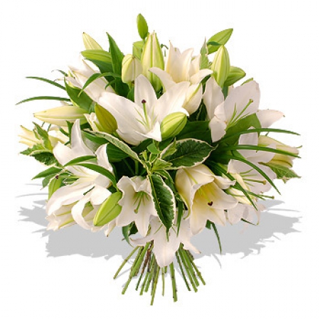 Bouquet de lys blancs pour un hommage floral