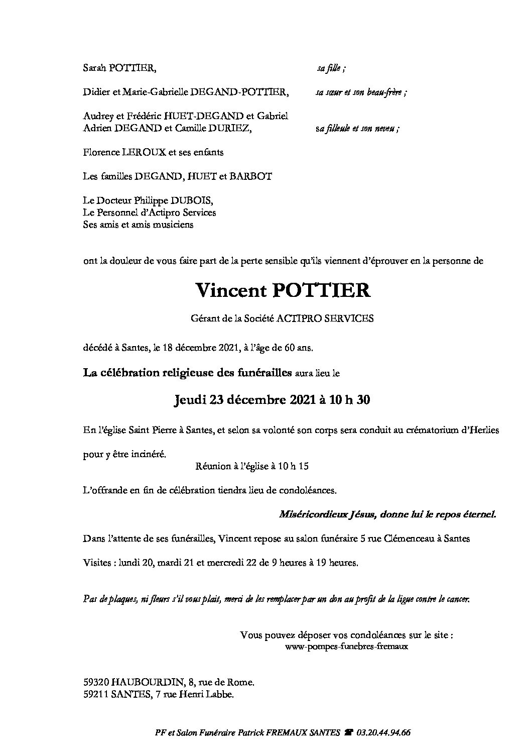 Monsieur Vincent POTTIER