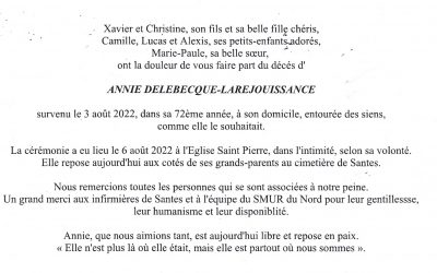 Madame Annie Delebecque-Larejouissance