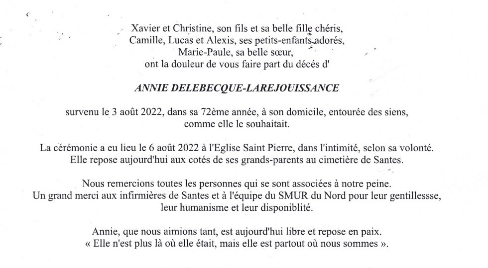 Pompes Funèbres Fremaux Santes Avis De Décès