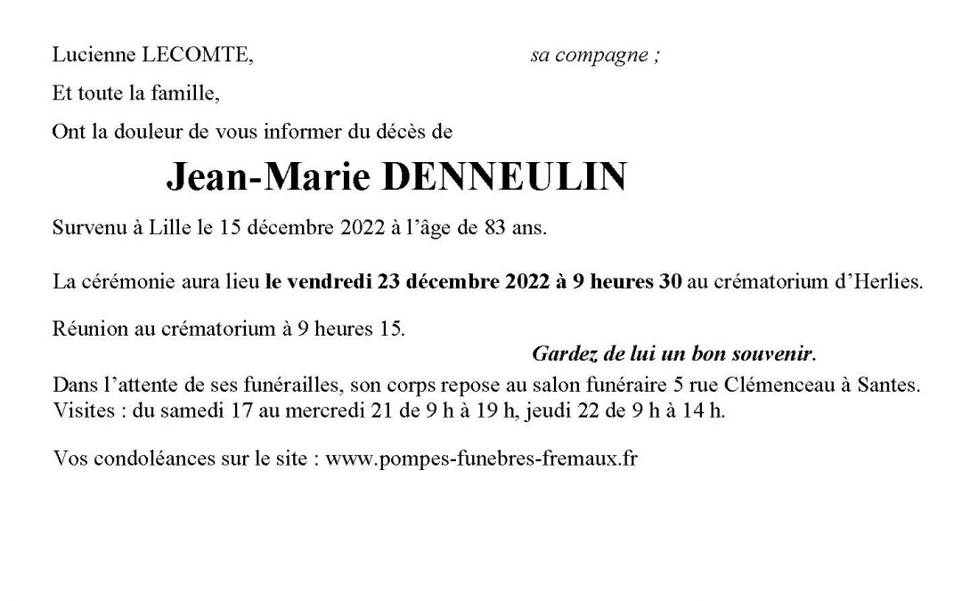 Monsieur Jean-Marie DENNEULIN