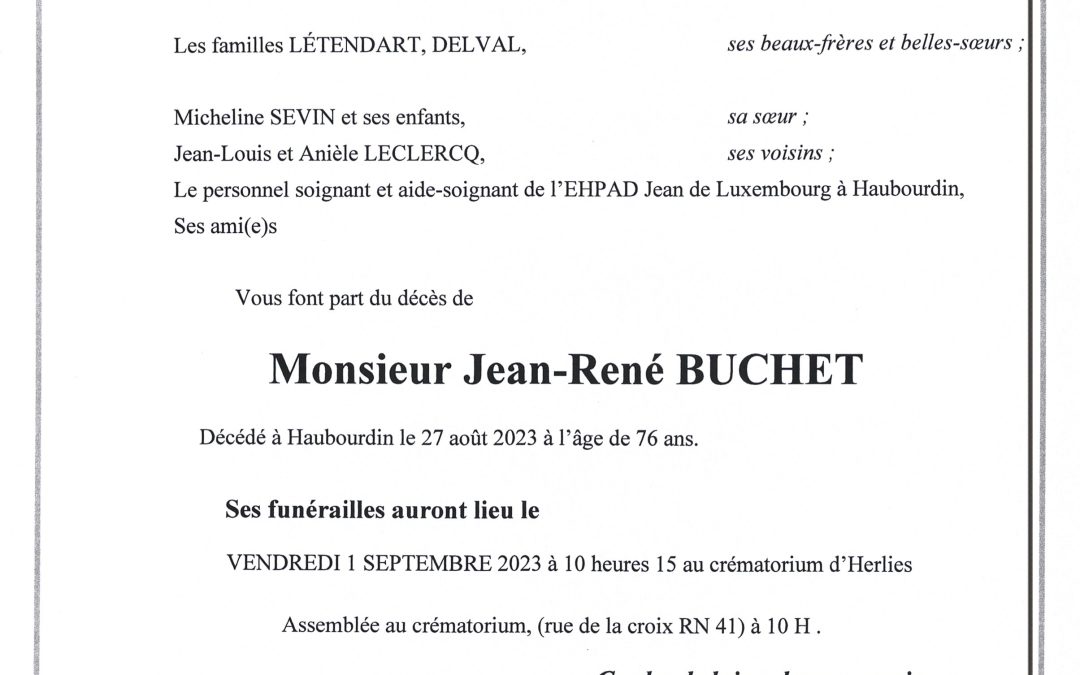 Monsieur Jean René BUCHET