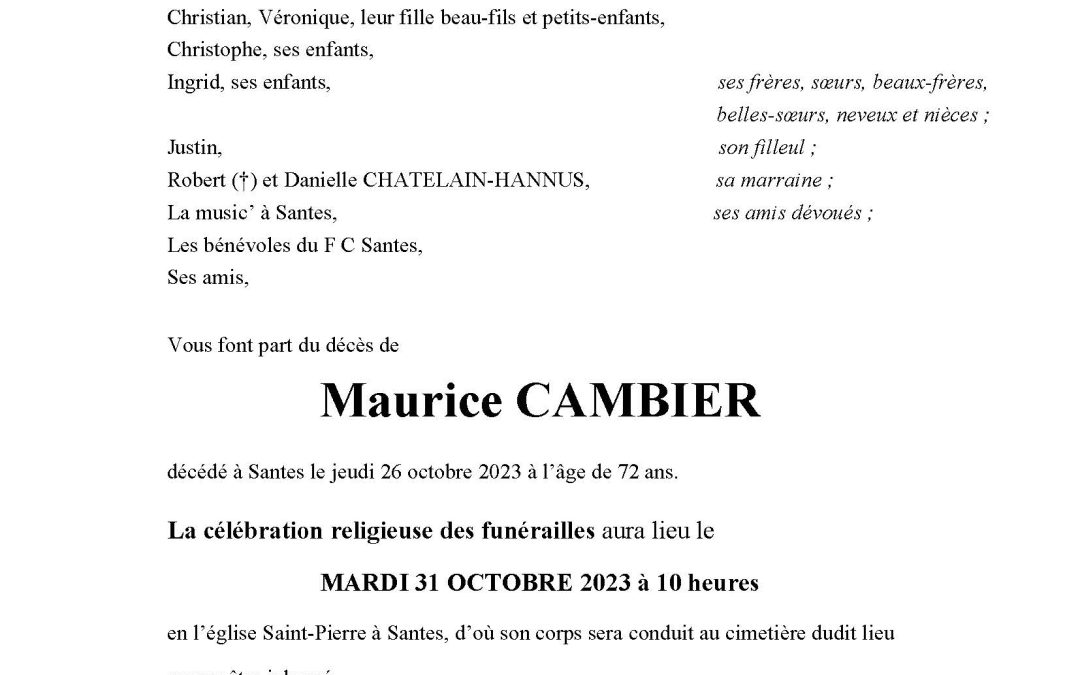 Monsieur Maurice CAMBIER