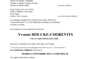 Madame Yvonne HOUCKE-COOREVITS
