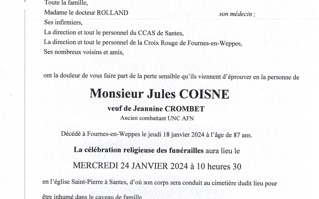 Monsieur Jules COISNE