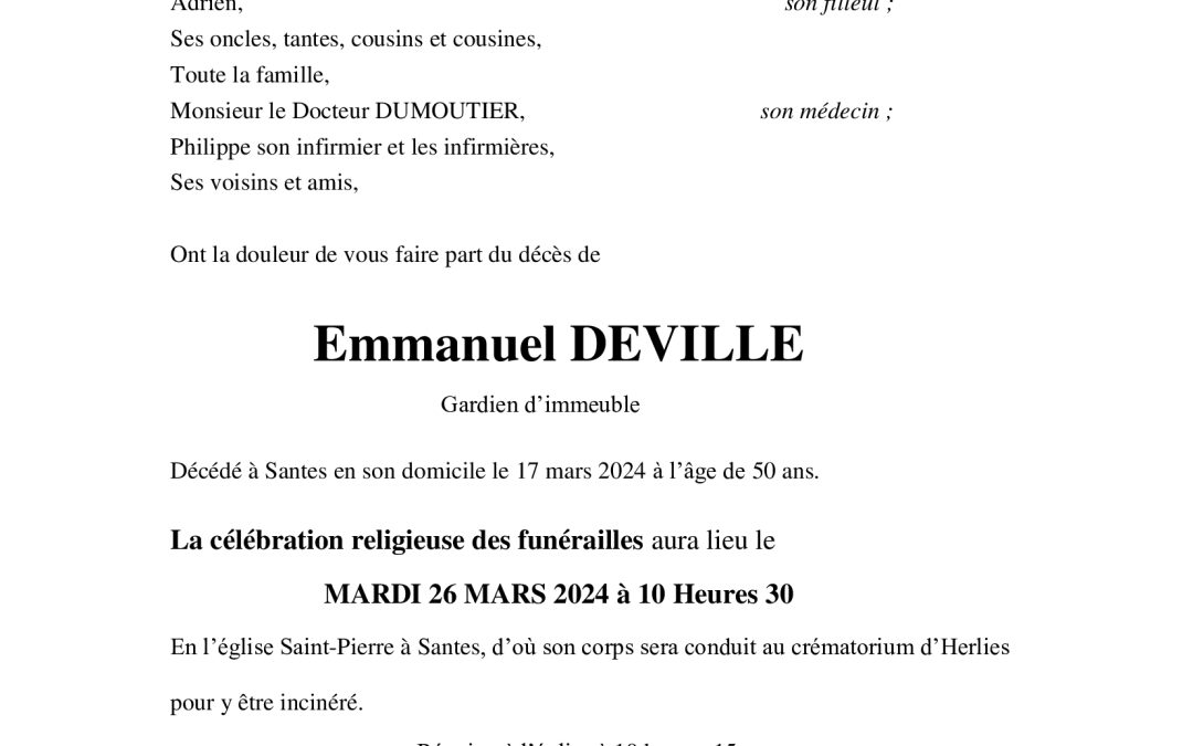 Monsieur Emmanuel DEVILLE