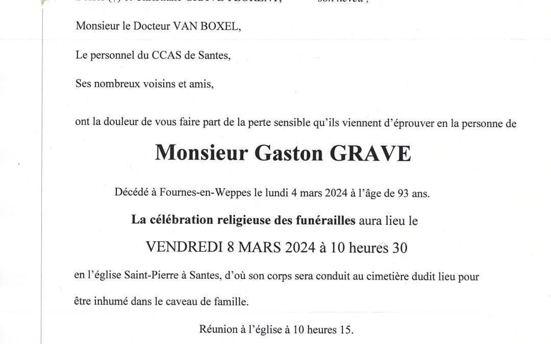 Monsieur Gaston GRAVE