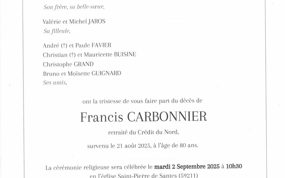 Monsieur Francis CARBONNIER