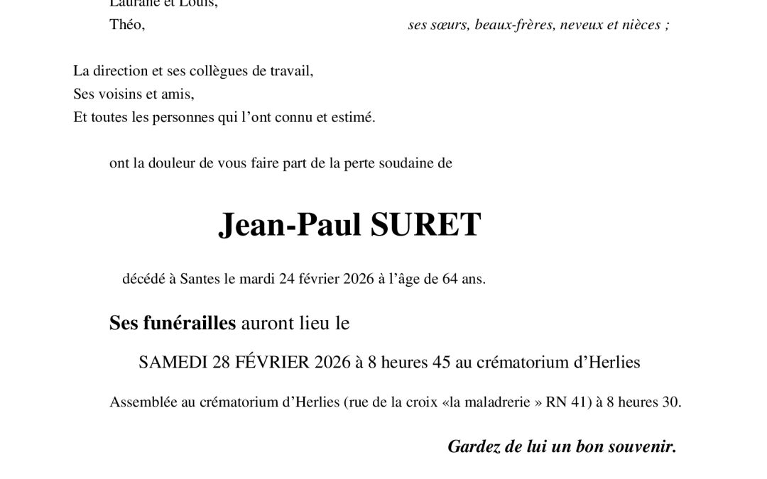 Monsieur Jean-Paul SURET