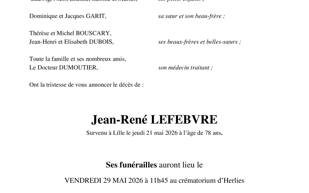 Monsieur Jean-René LEFEBVRE