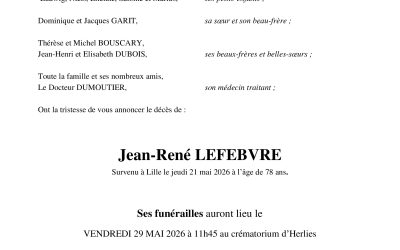 Monsieur Jean-René LEFEBVRE