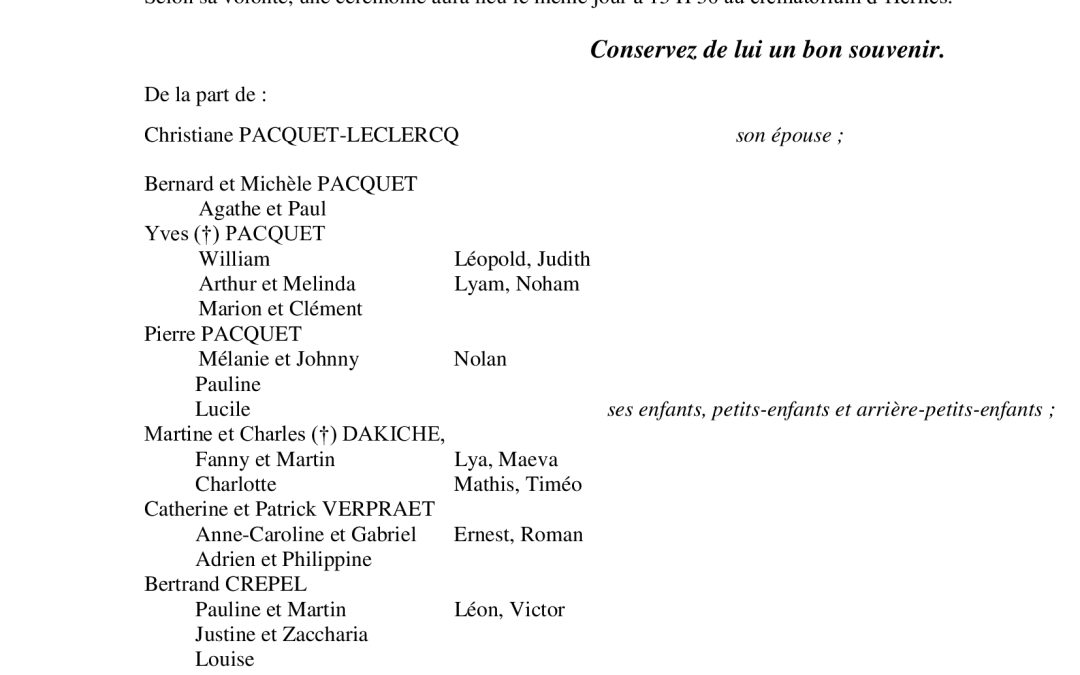 Monsieur Paul PACQUET