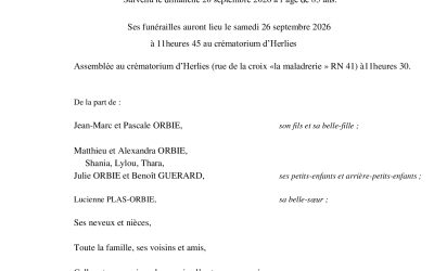 Mme Stanislawe ORBIE née ROSZAK